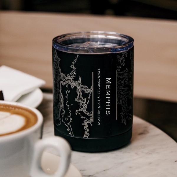 Memphis - Tennessee Map Insulated Cup in Matte Black - Stylemz