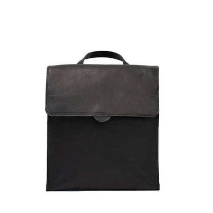 Leather Backpack - Fibonacci (Black) with Magnetic Closure