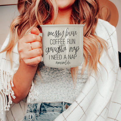 Messy Bun Coffee Run 14.5oz Ceramic Campfire Mug