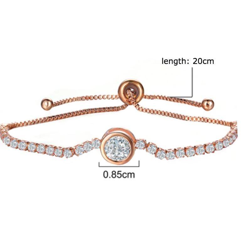 Crystal Tennis Bracelet in Rose Gold and Silver Options