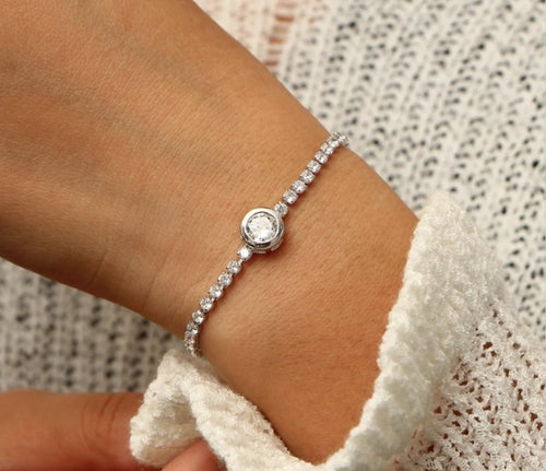 Crystal Tennis Bracelet in Rose Gold and Silver Options