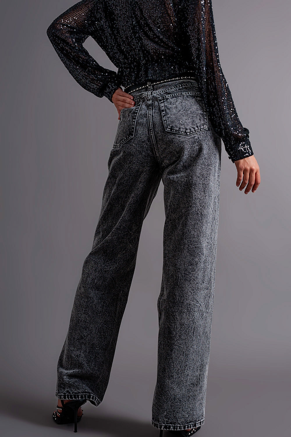 Mom Jeans With High Waist in Black for Casual Style