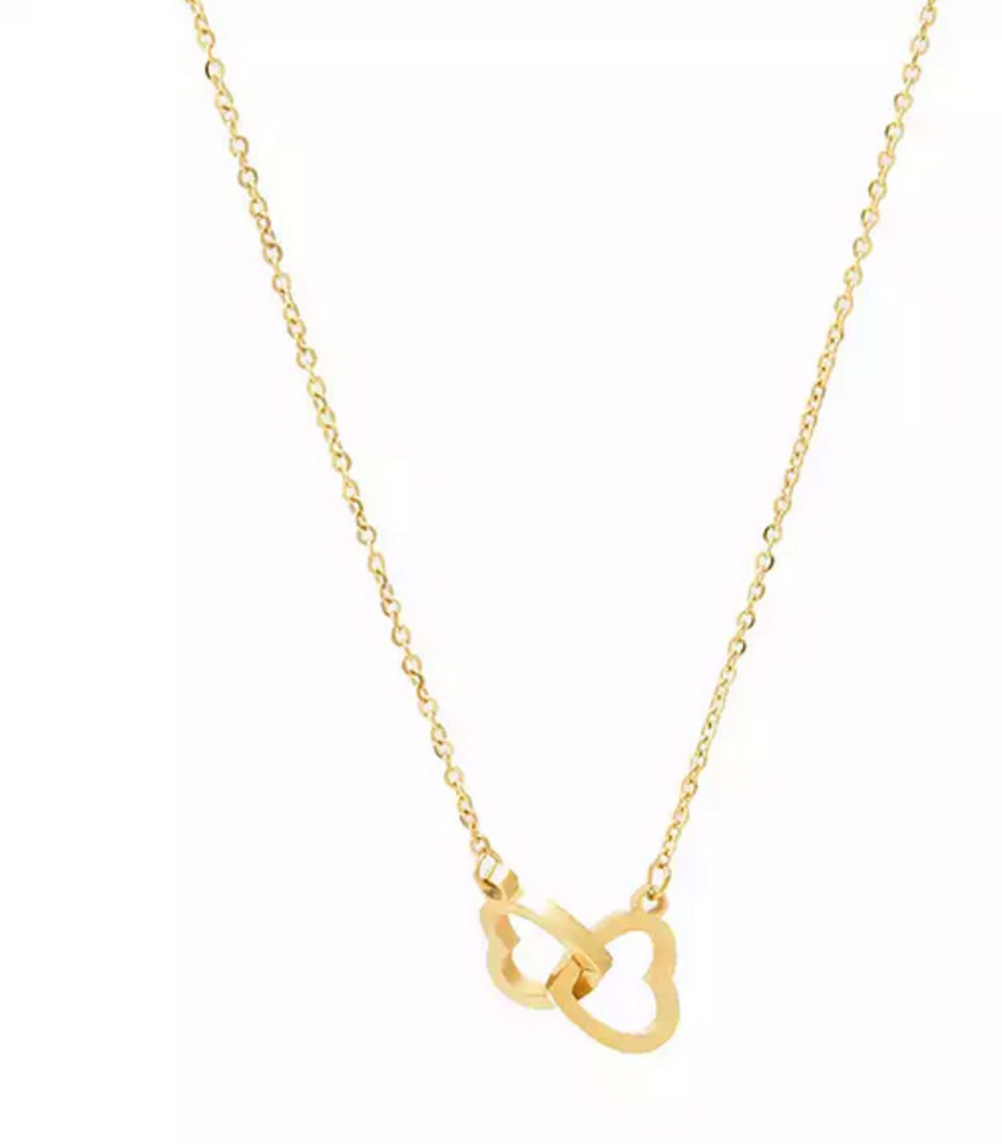 Double Heart Necklace by Kaelyn and Co Minimalist Style