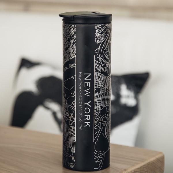 New York - New York Map Tumbler in Matte Black - Stylemz