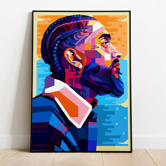 Nipsey Hustle Poster Print on Quality Satin Paper