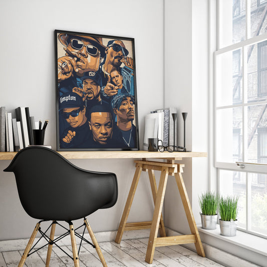 Hip Hop Legends Art Print on Quality Satin Paper