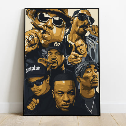 Hip Hop Legends Art Print on Quality Satin Paper