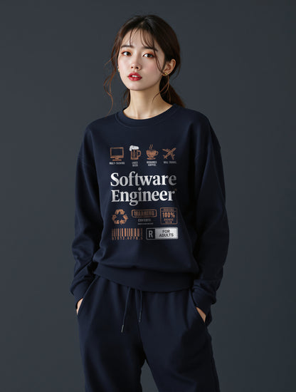 Long-sleeve - Korea -  Software Engineer Unisex Midweight Softstyle Fleece Crewneck Sweatshirt  - StyleMZ