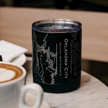 Oklahoma City - Oklahoma Map Insulated Cup in Matte Black - Stylemz