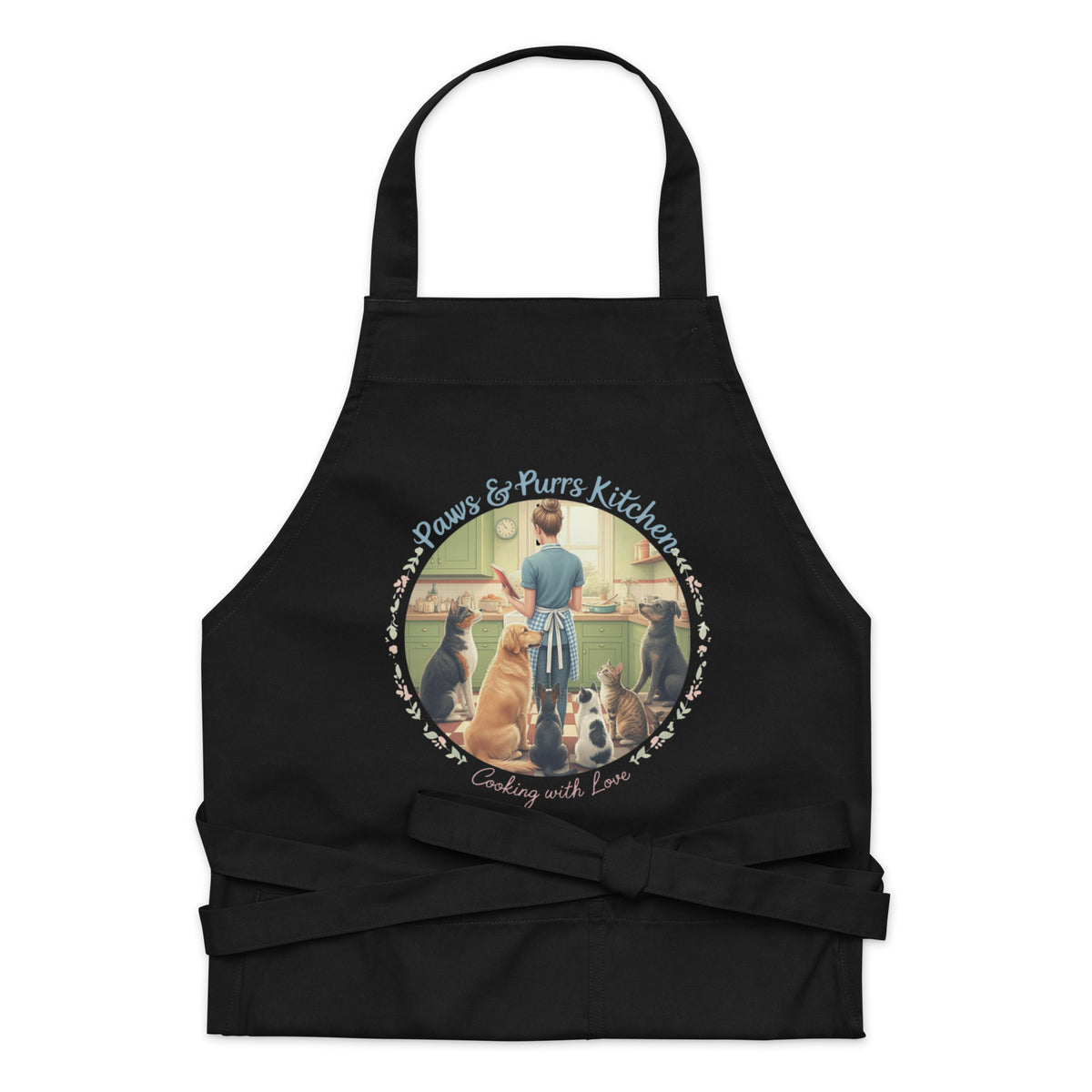 StyleMZ -  Paws & Purrs Recipes Organic cotton apron  - StyleMZ