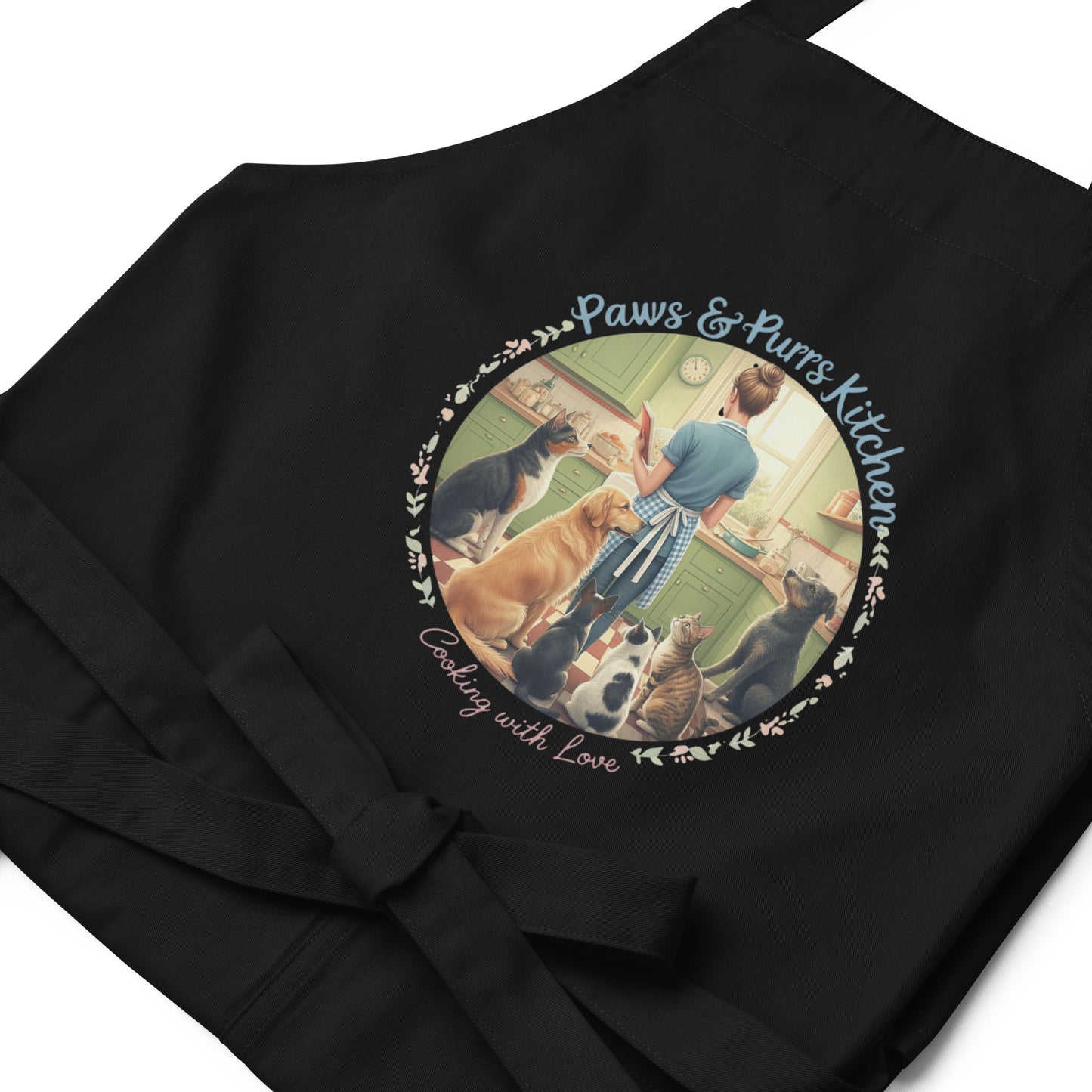 StyleMZ -  Paws & Purrs Recipes Organic cotton apron  - StyleMZ