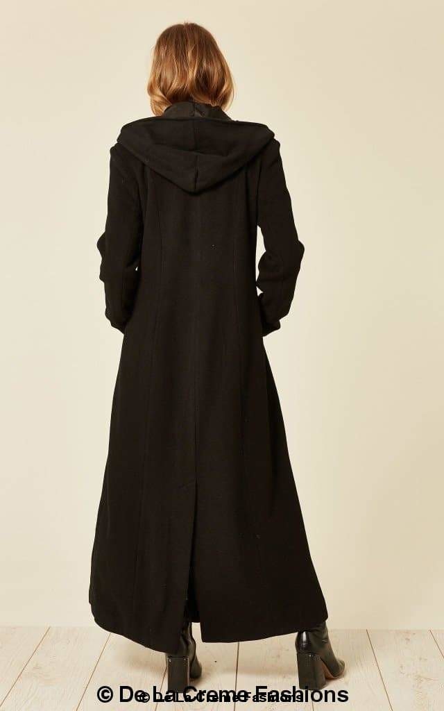 Oversized Wool Blend Hooded Long Coat (1716) for Cold Weather