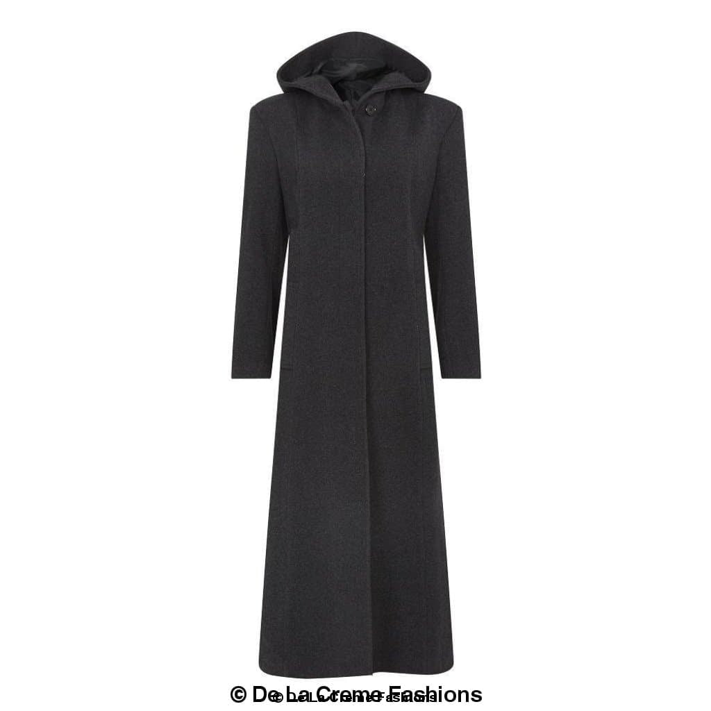 Oversized Wool Blend Hooded Long Coat (1716) for Cold Weather