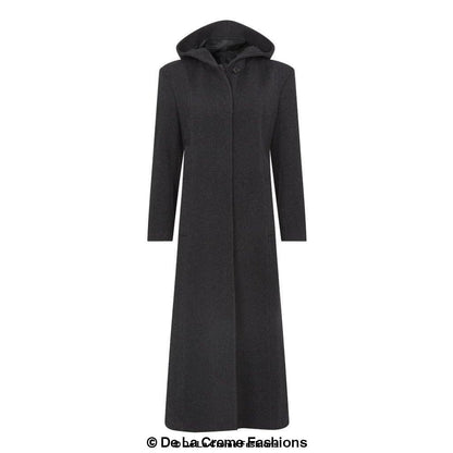 Oversized Wool Blend Hooded Long Coat (1716) for Cold Weather