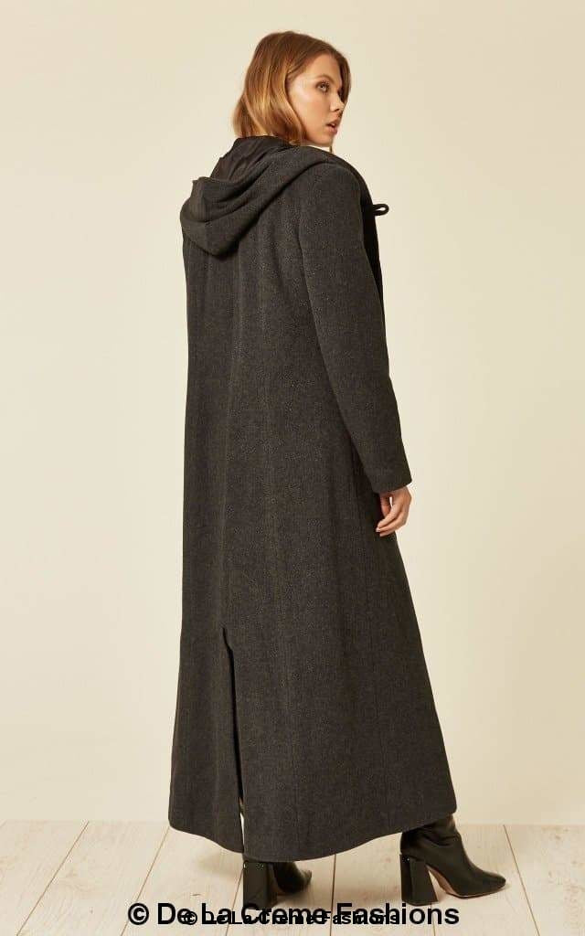 Oversized Wool Blend Hooded Long Coat (1716) for Cold Weather