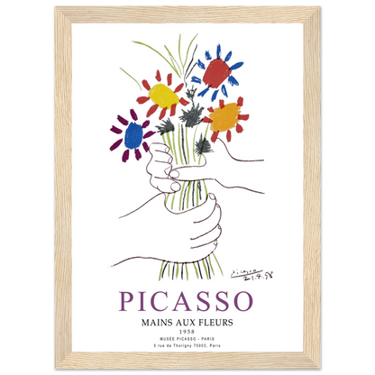 Pablo Picasso Hands With Flowers 1958 Artwork Poster Print