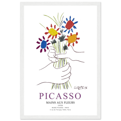 Pablo Picasso Hands With Flowers 1958 Artwork Poster Print