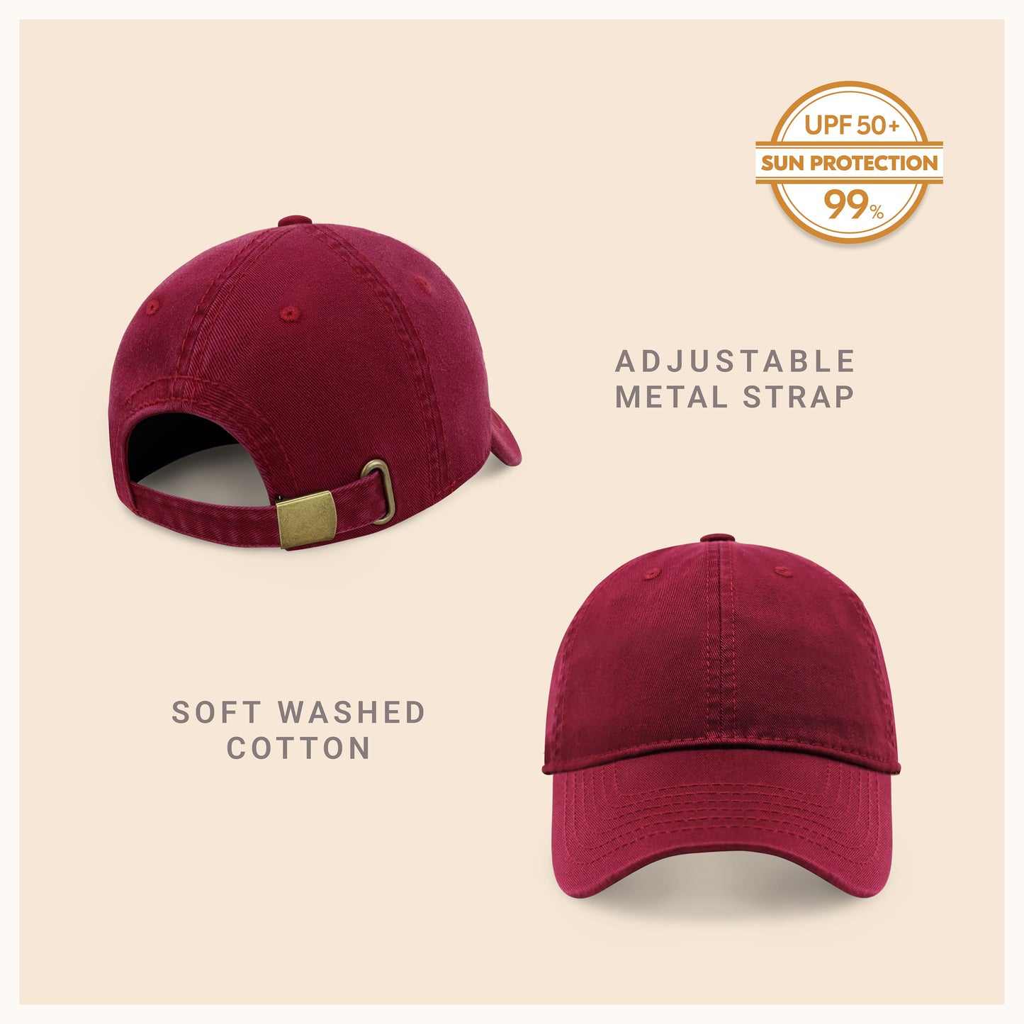 Classic Everyday Baseball Cap with UV Protection and Comfort