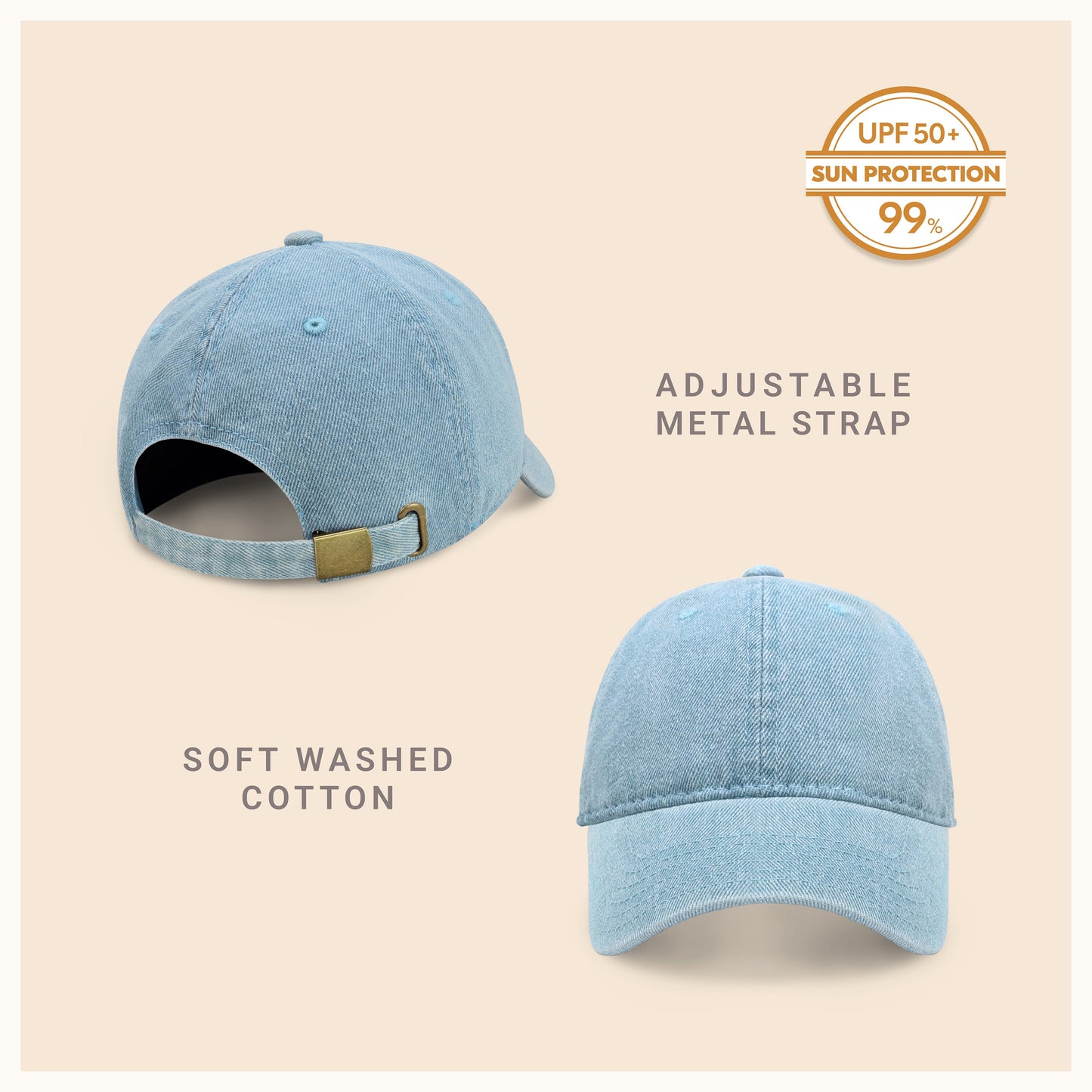 Classic Everyday Baseball Cap with UV Protection and Comfort