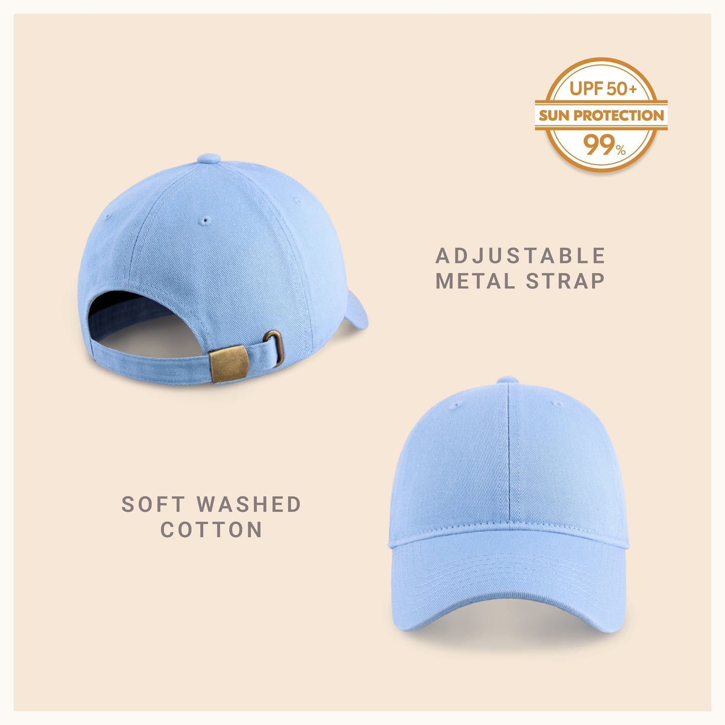 Classic Everyday Baseball Cap with UV Protection and Comfort