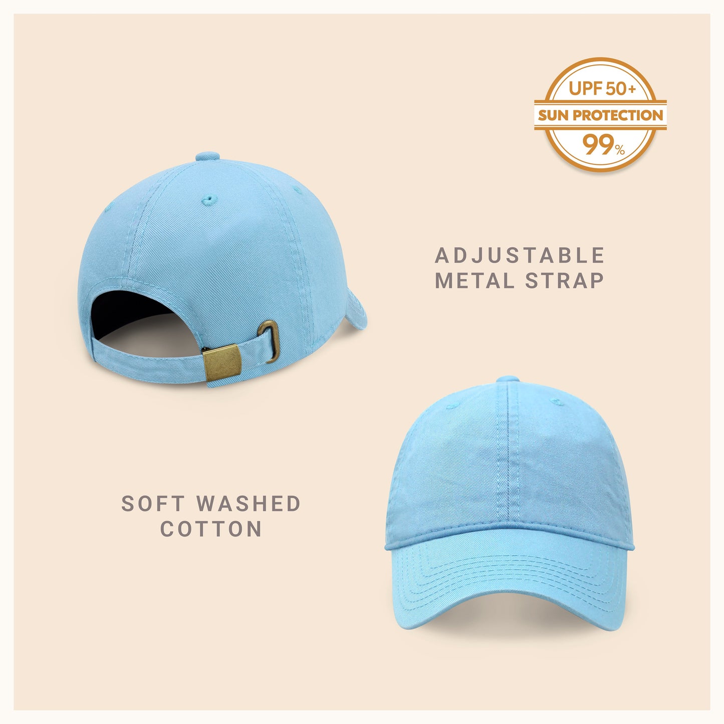 Classic Everyday Baseball Cap with UV Protection and Comfort