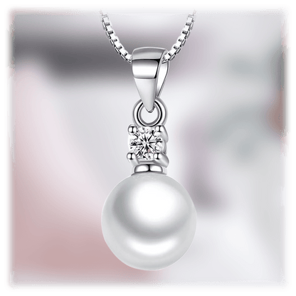 Elegant Pearl Pendant Necklace with Cubic Zirconia Accent