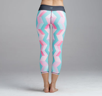 Pink Pattern Leggings with Breathable Fabric and Fit Style