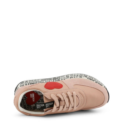 Pink Heart Sneakers with Platform Heel for Ultimate Comfort