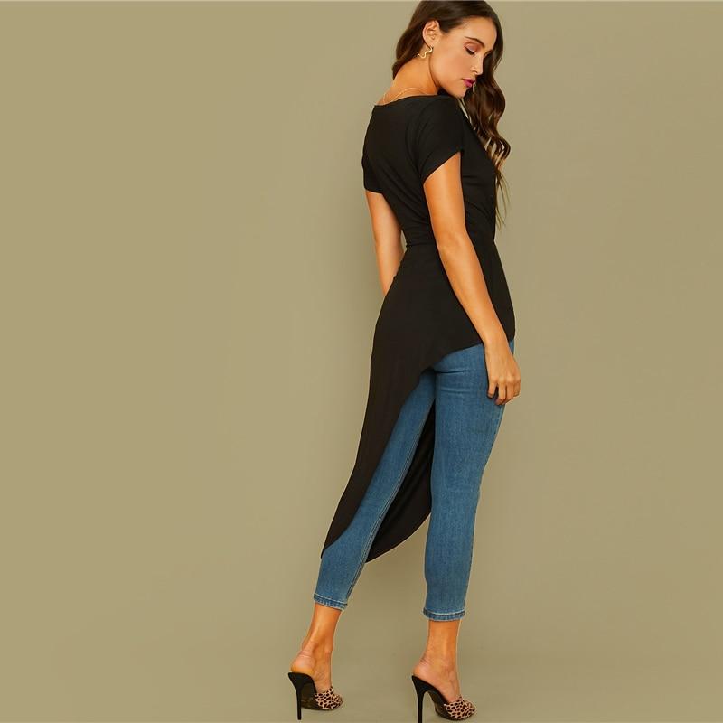 Black Off Shoulder Twist Front Asymmetrical Bardot Top