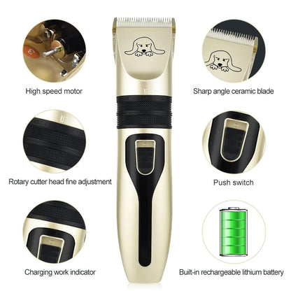 Pet Hair Clipper Set with Rechargeable Battery and Combs