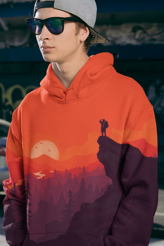 Day End Adventure Men Sublimation Hoodie for Comfort