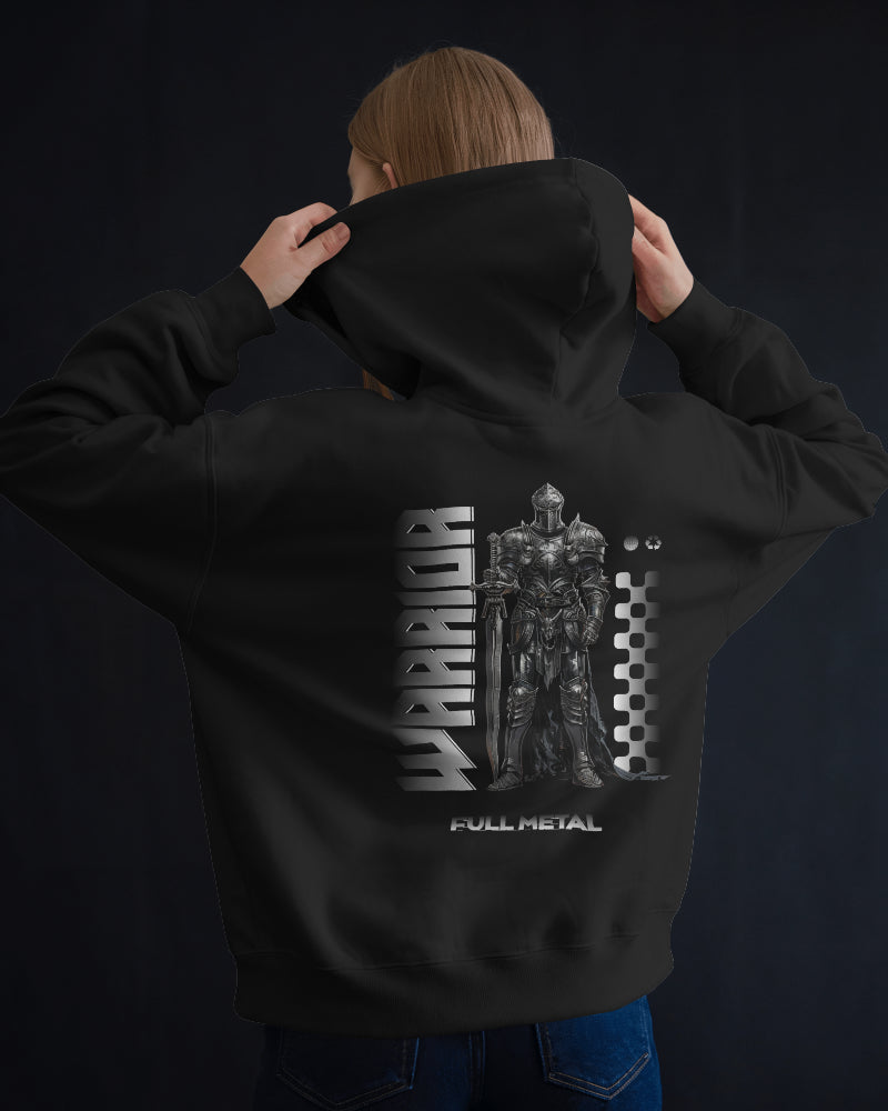 Hoodie - Full Metal Warrior Three-Panel Fleece Hoodie - StyleMZ