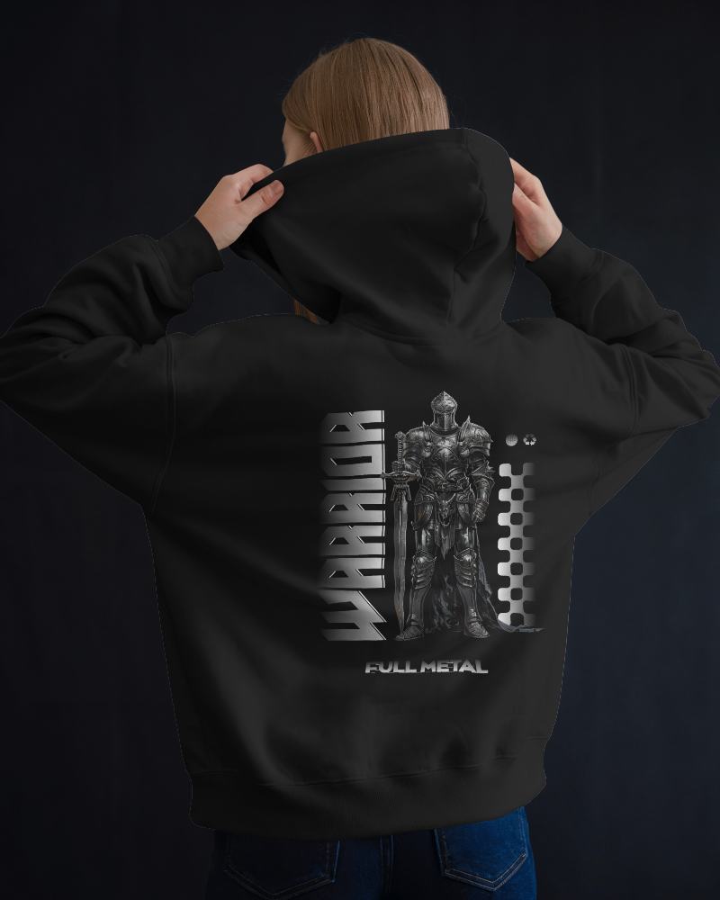 Full metal warrior Three-Panel Fleece Hoodie - StyleMZ