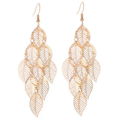 Dangling Leaf Earrings in High Quality Zinc Alloy