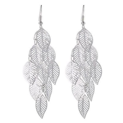 Dangling Leaf Earrings in High Quality Zinc Alloy