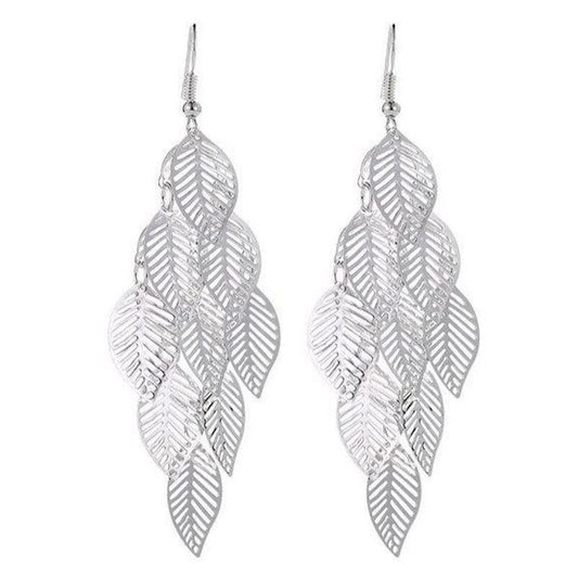 Dangling Leaf Earrings in High Quality Zinc Alloy