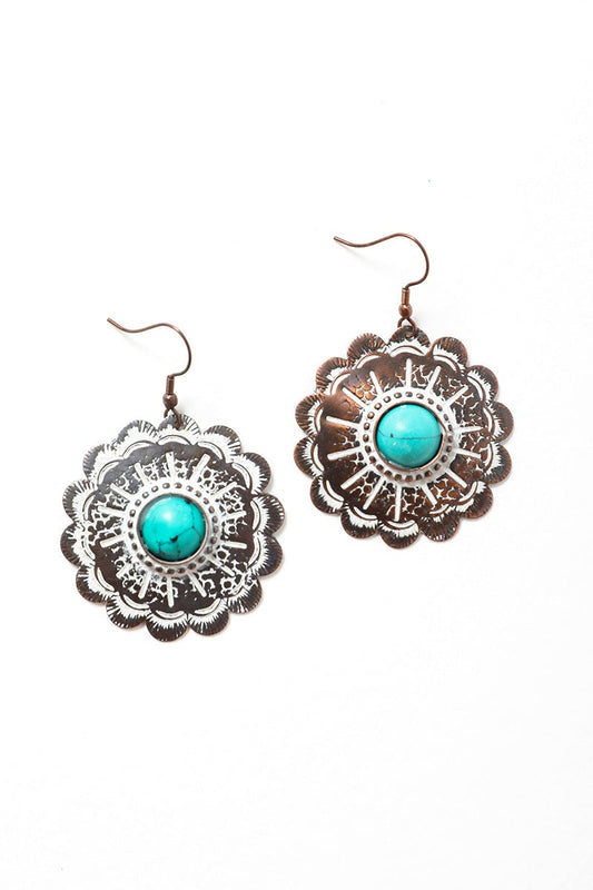 Rustic Flower Power Drop Earrings for Vintage Style