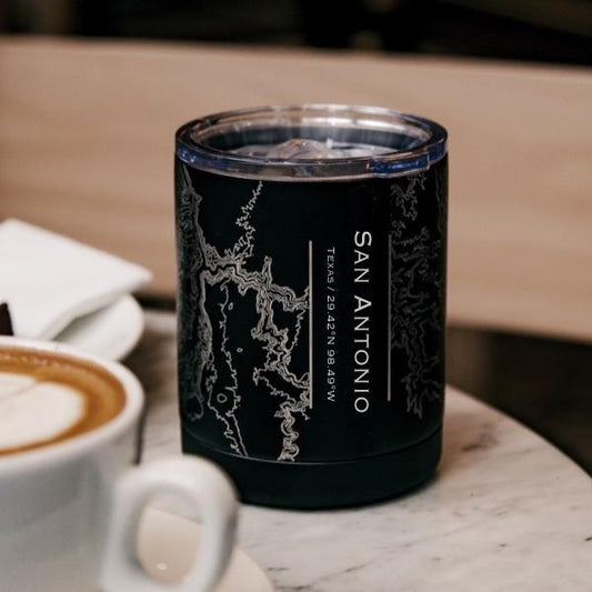 San Antonio - Texas Map Insulated Cup in Matte Black - Stylemz