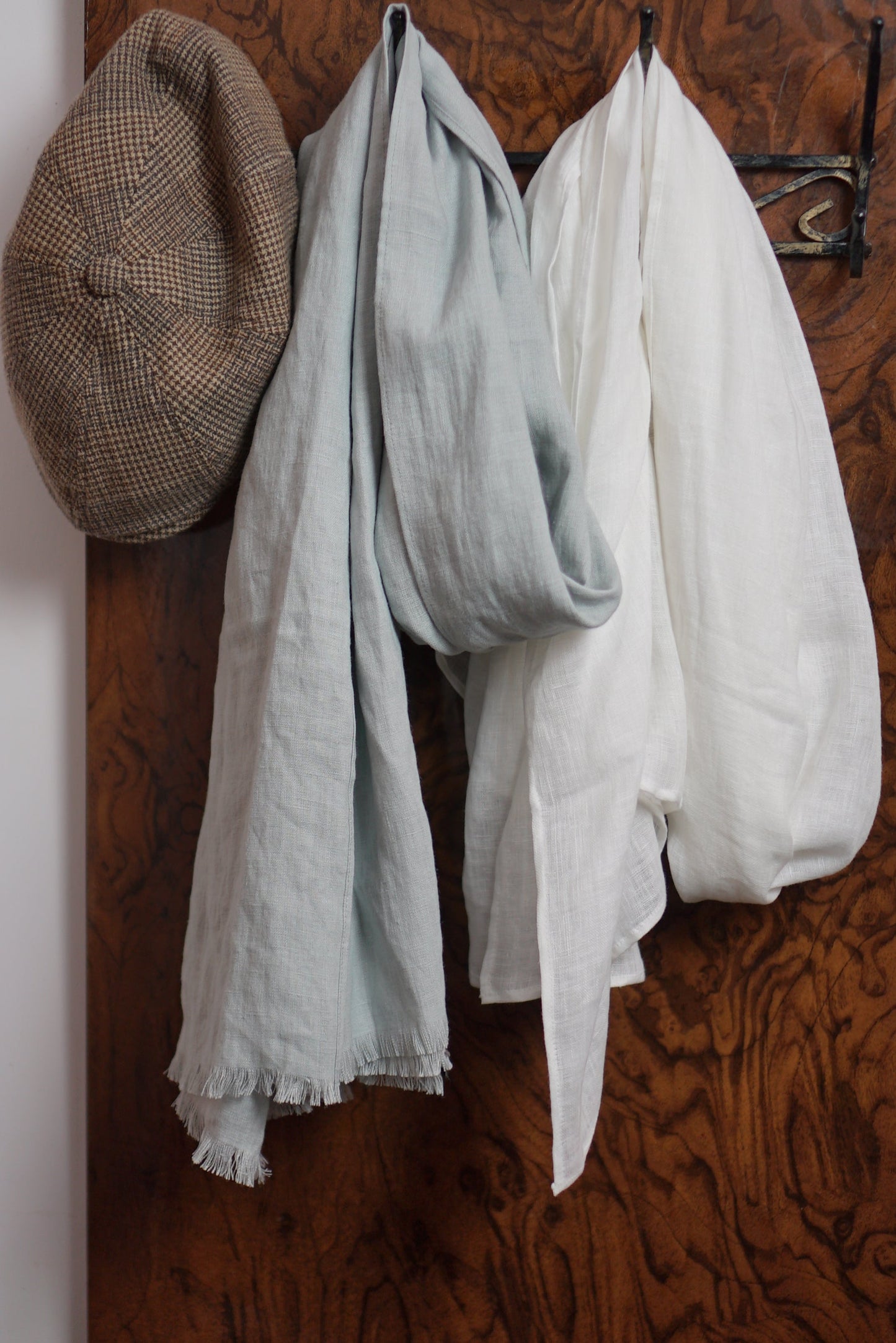 White Linen Scarf - Soft, Stylish Unisex Accessory