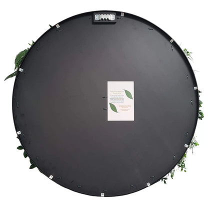 Slimline Artificial Green Wall Disc Art 100cm Grassy Fern UV Resistant Black