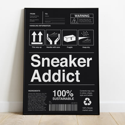 Sneaker Addict Poster Printed on Quality Satin Paper