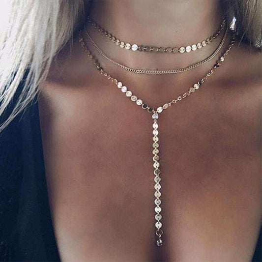 Three Layer Lariat Necklace - Stylemz