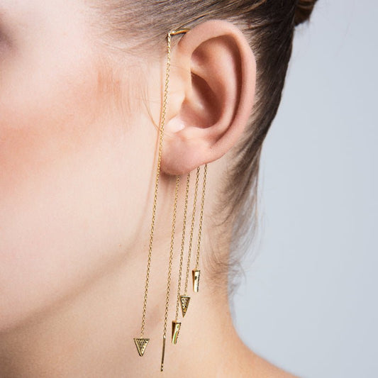 Minimalist Spikes Ear Cuffs & Wraps Threader Earrings - Stylemz