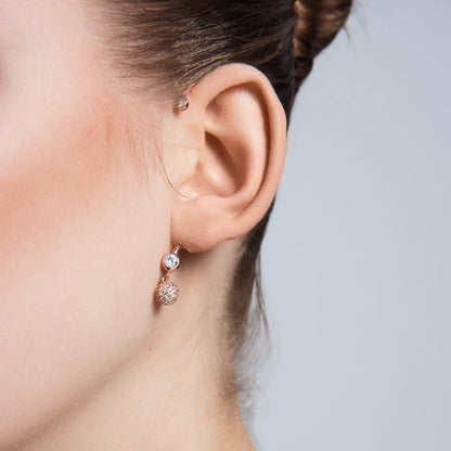 Zoey Silver Ear Cuff Earring with Ball Drop Dangle - Stylemz