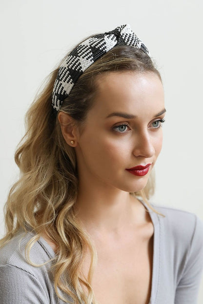 Straw Rattan Knotted Headband for Effortless Style