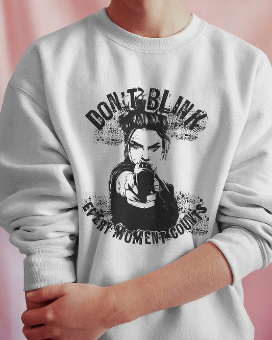 Don't Blink Unisex Midweight Softstyle Fleece Crewneck Sweatshirt - StyleMZ - Stylemz