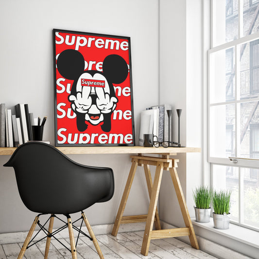 Supreme Mickey Poster Printed on Quality Satin Paper