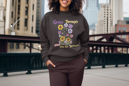 Grow Through What You Go Through Unisex Heavy Blend™ Crewneck Sweatshirt - StyleMZ