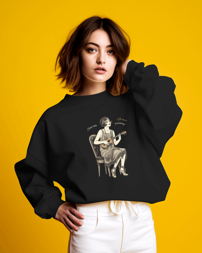 Sing like no one's listening Unisex Midweight Softstyle Fleece Crewneck Sweatshirt - StyleMZ