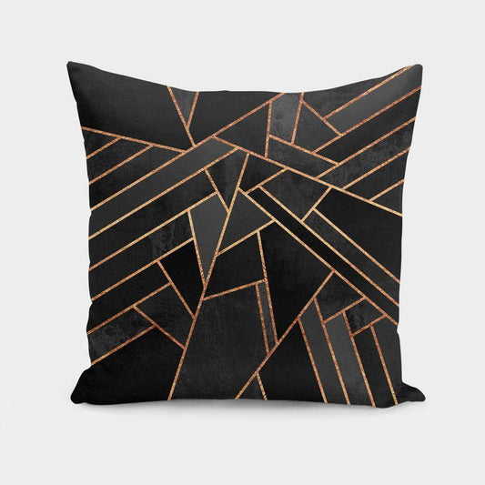 Black Night Cushion Pillow with Double-Sided Print